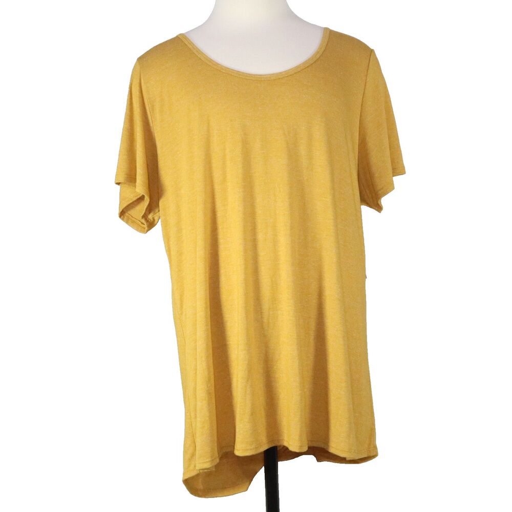 Blouse Top Lula Roe Size 3XL  Solid Color Mustard Yellow NEW